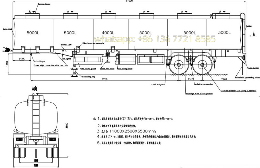 35,000 Litre Fuel Tank Trailer drawing 35,000 Litre Fuel Tank Trailer drawing