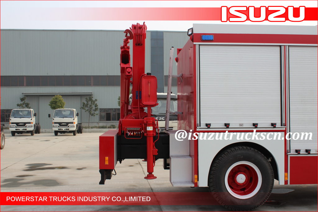 2015 Isuzu Lighting Emergency Rescue Vehicle Fire Truck with Truck Crane 