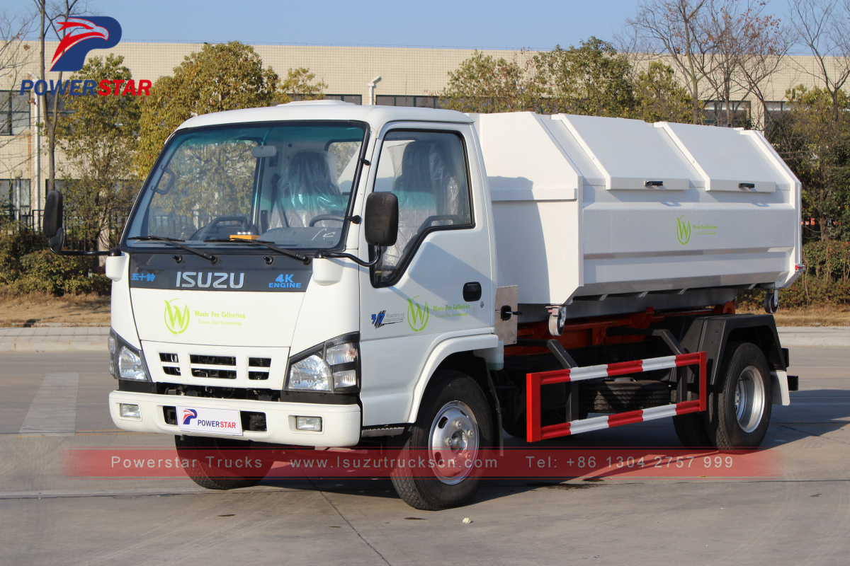Japan Isuzu 5cbm 5tons container removable garbage truck for sale Japan Isuzu 5cbm 5tons container removable garbage truck for sale