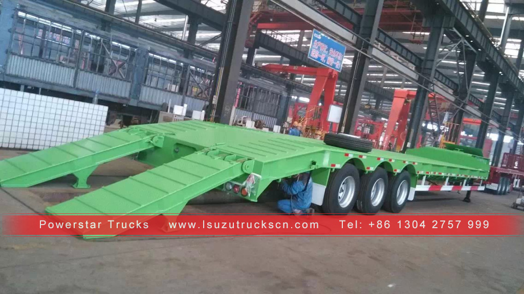 powerstar brand 3 axles lowbed semi trailer for sale