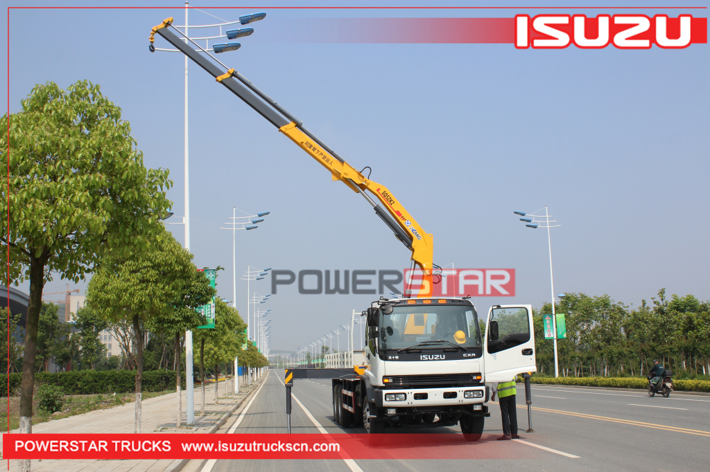 Custom Isuzu FVZ heavy duty Cargo truck with folding boom crane for sale Custom Isuzu FVZ heavy duty Cargo truck with folding boom crane for sale