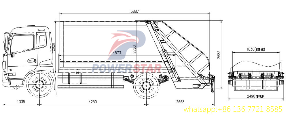 10m3 12m3 refuse compactor vehicle body kit up structure 10m3 12m3 refuse compactor vehicle body kit up structure