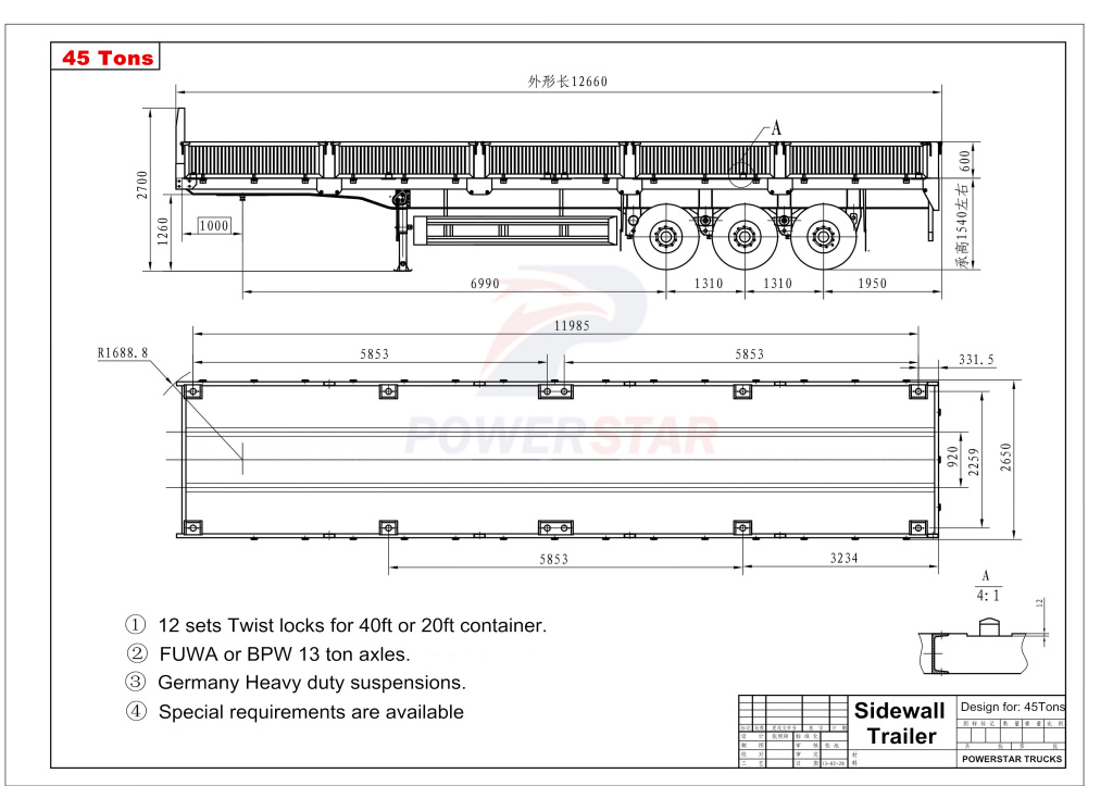 technical drawing for China low price 40 Ton Flatbed Trailer With Side Board Wall Cargo Semi Trailer For Sale technical drawing for China low price 40 Ton Flatbed Trailer With Side Board Wall Cargo Semi Trailer For Sale