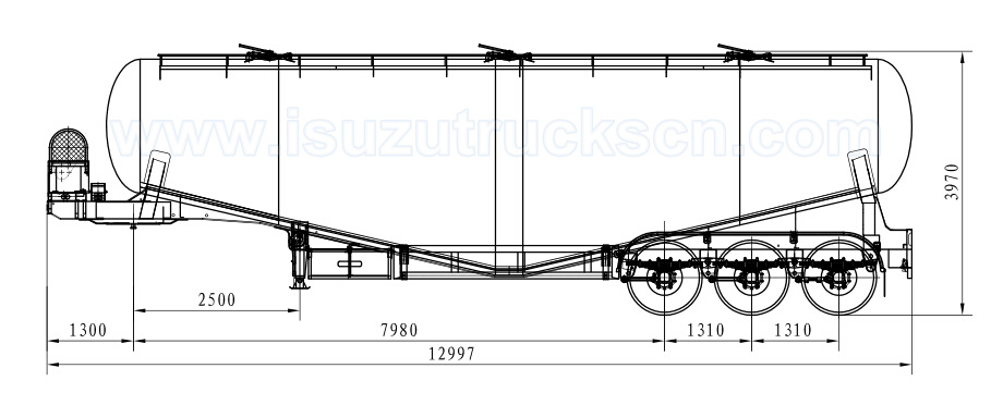 60cbm China cement tanker trailer