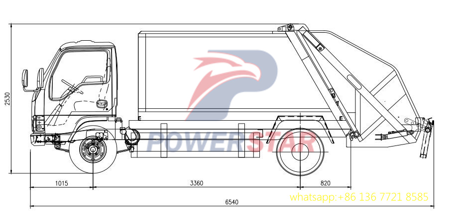 5cbm garbage compactor truck body kit up structure 5cbm garbage compactor truck body kit up structure