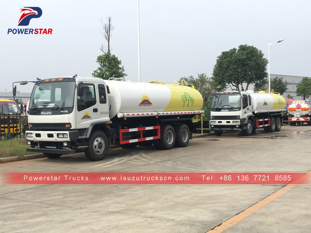 Mongolia ISUZU FVZ water delivery truck water spray bowser for sale