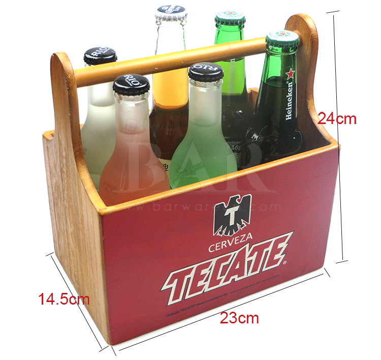 TECATE Wooden Beer Carrier