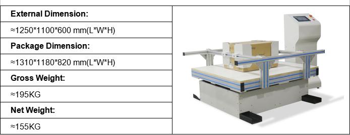 Size of Transportation Vibration Tester GT-M11