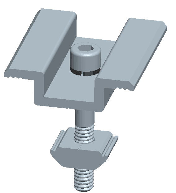 Mid clamp for aluminum triangle bracket