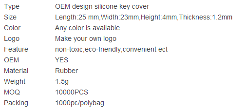 Eco-friendly silicone key cover