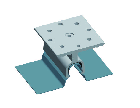 Kliplok ®700 without rail for standing seam roof mounting system. Standing seam metal roof brackets