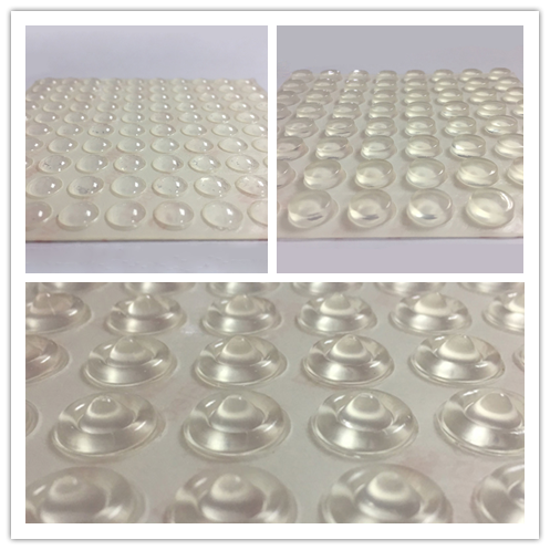 Clear rubber bumpers for glass tables