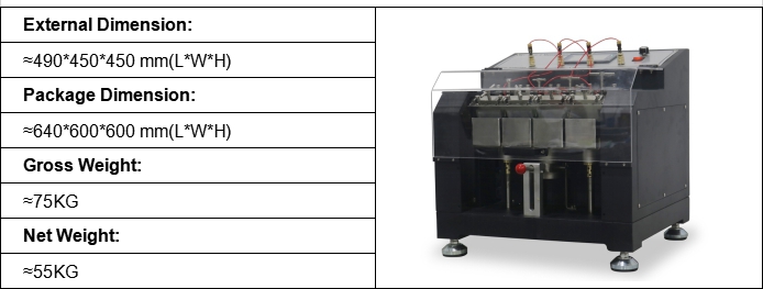 dimension of maeser flexing tester