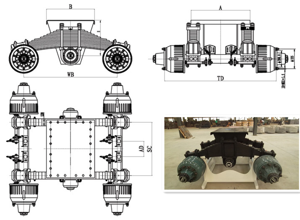 40 feet bogie suspension semitrailer