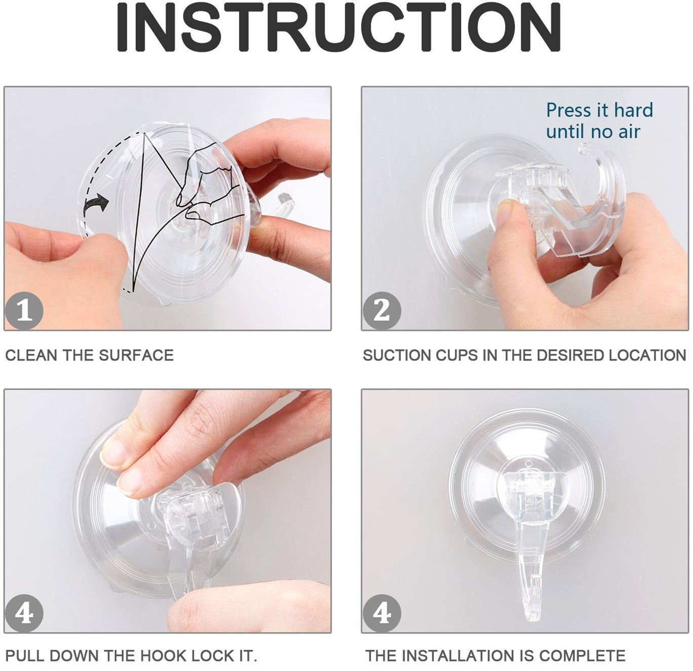 Locking suction cup hooks