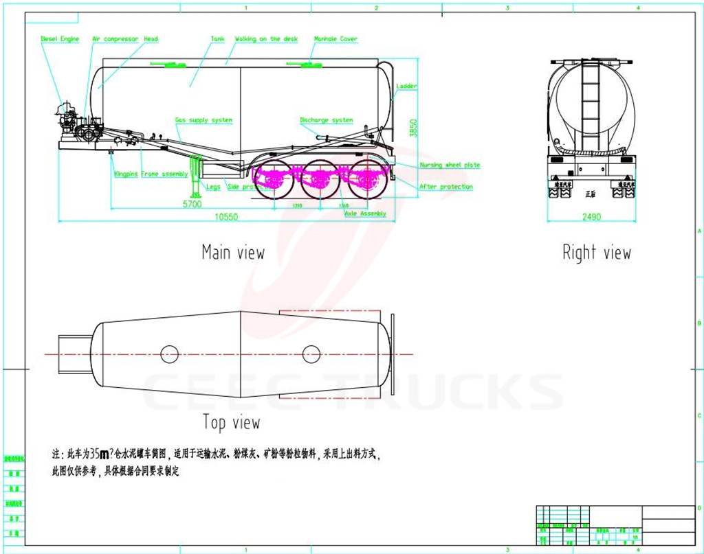 3-axle bulk cement tanker semitrailers 3-axle bulk cement tanker semitrailers