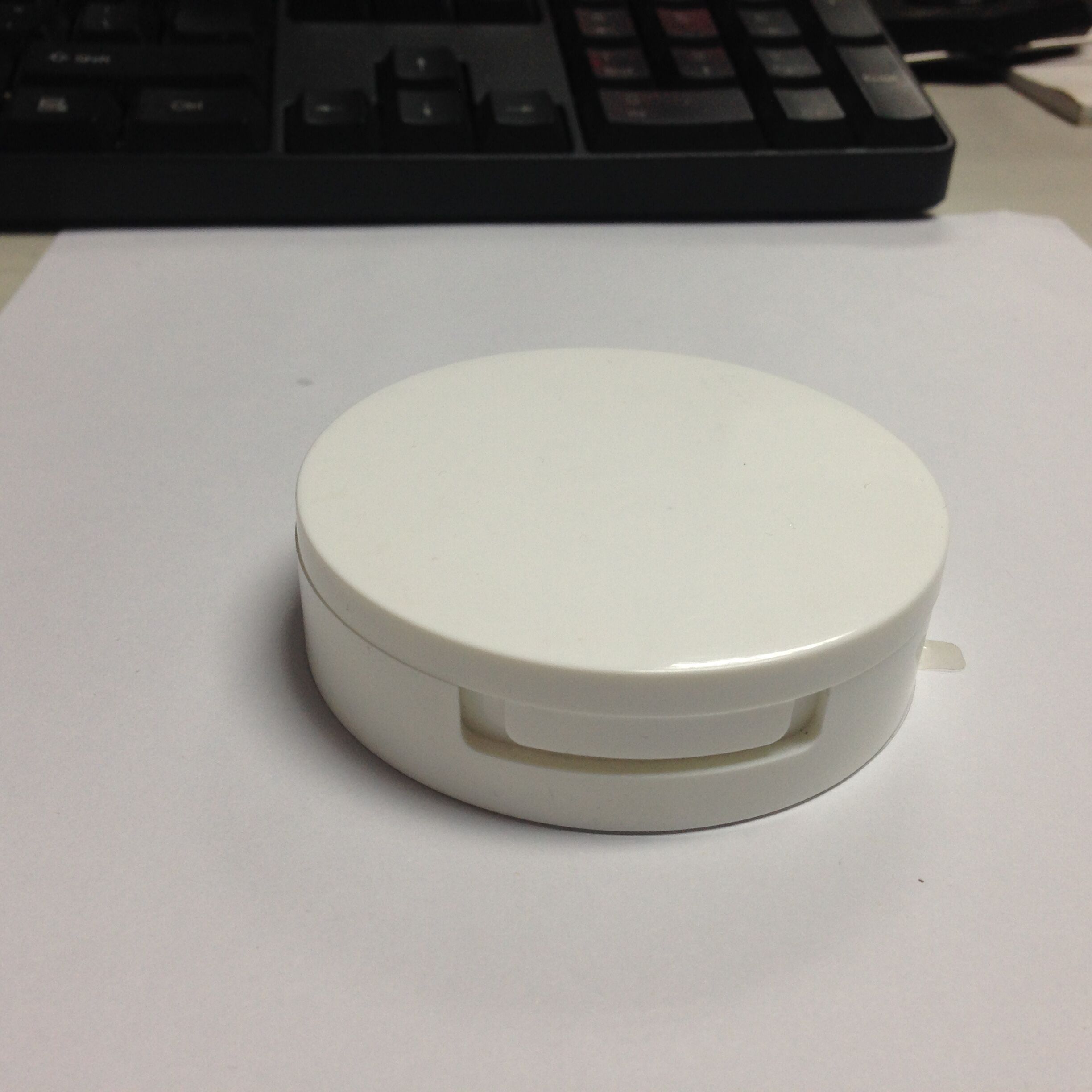 White compact powder case