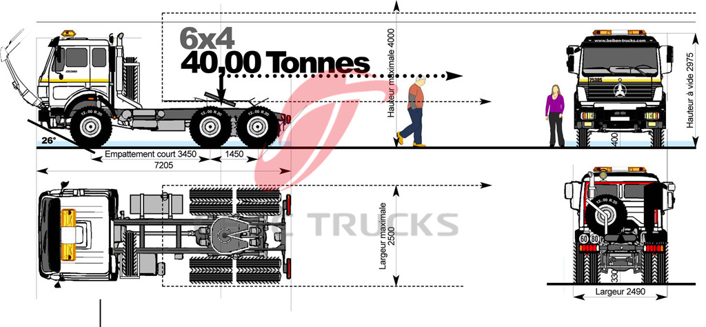 beiben 2542 prime mover drawing 