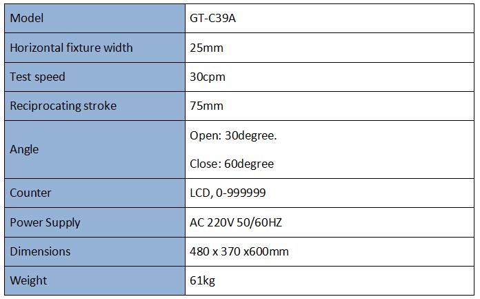 zipper fatigue tester