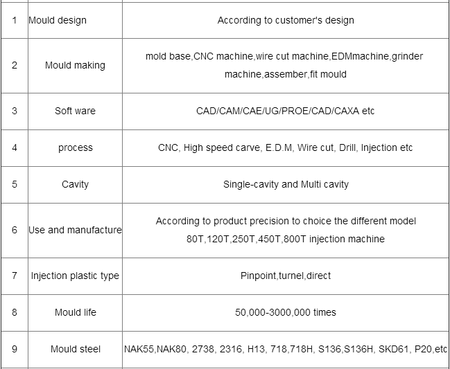 High precision plastic injection mold