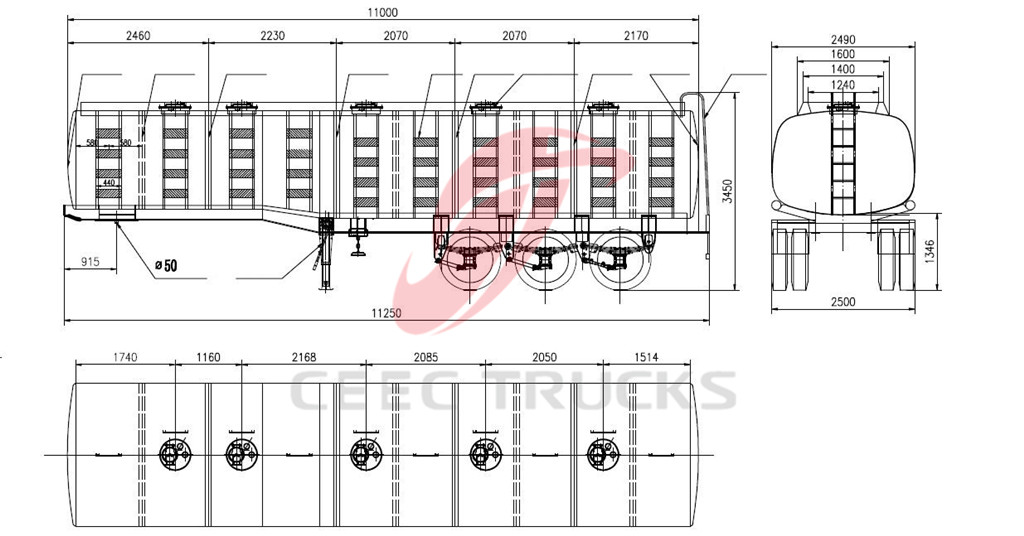 35-45cbm fuel tank semitrailer