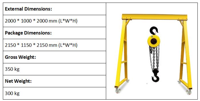 EN 71 part 1 Weight Cantry Crane EN 71 part 1 Weight Cantry Crane