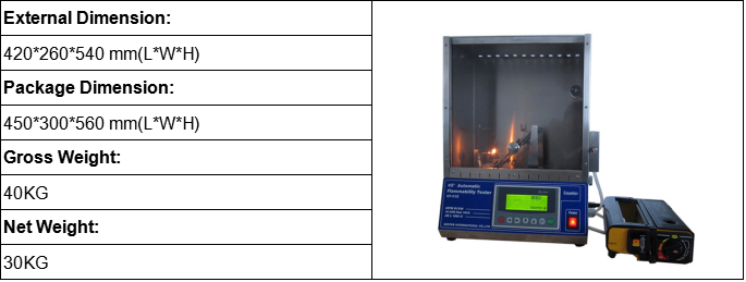 45 Degree Automatic Flammability Tester