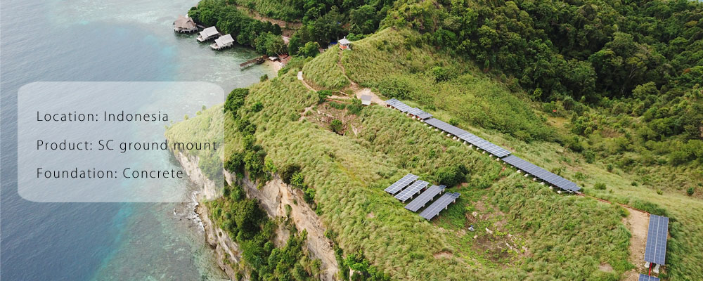 Ground solar power plant utilized Antaisolar solar racking in Indonesia