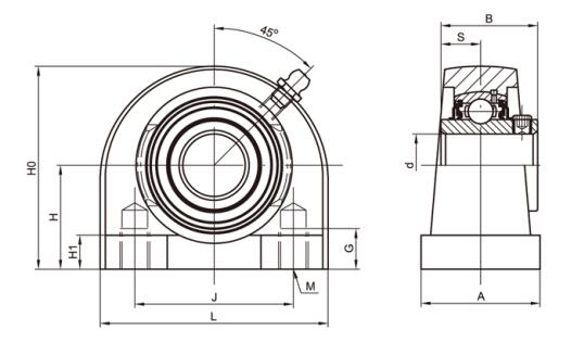 Tapped Base Pillow Block housing UCTB210