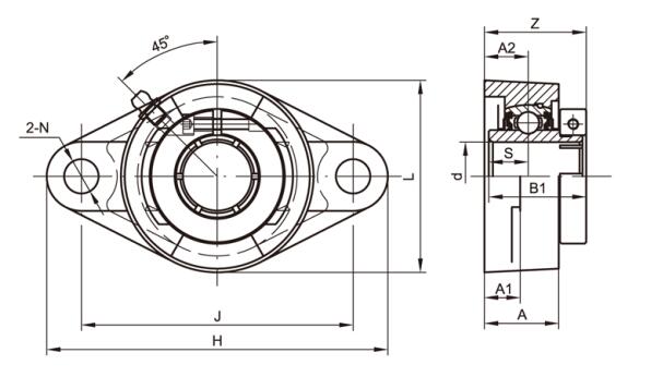 UEFT208 Flange Bearing