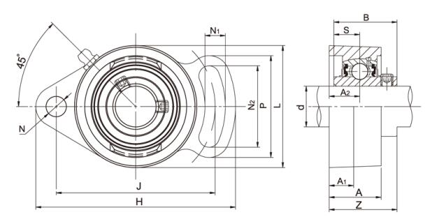 Adjustable Flange Bearing Housing UCFA210