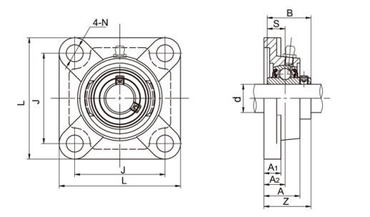 Flange Bearing housing UCFX08