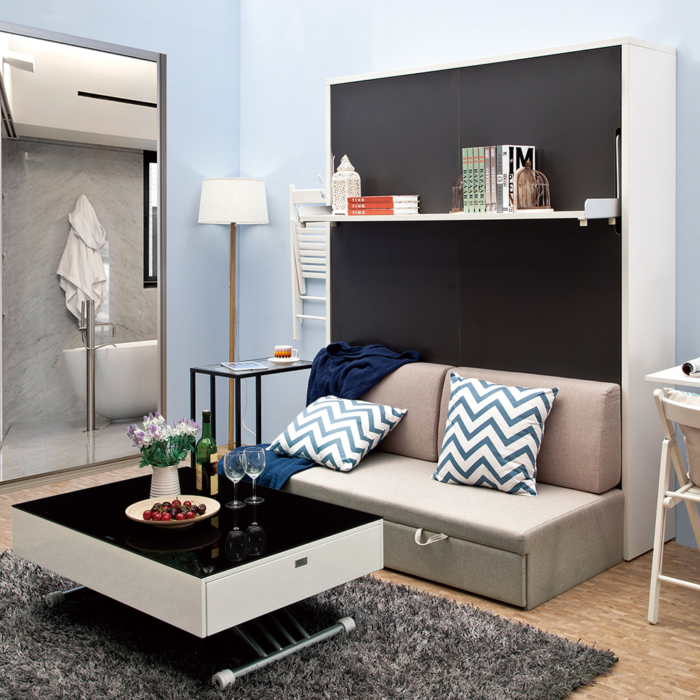 Hidden wall bed with removable sofa Hidden wall bed with removable sofa