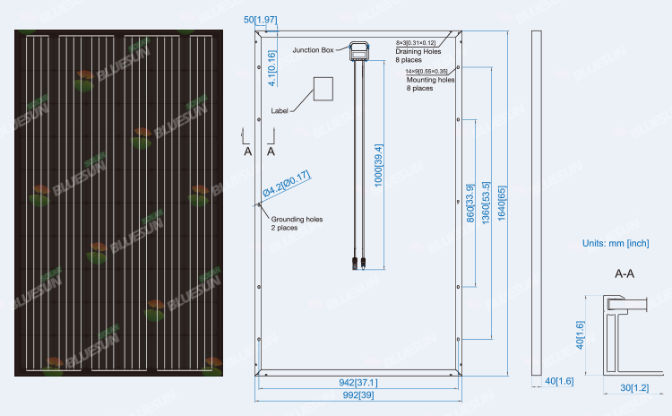 monocrystalline 280w all black solar panel 24v