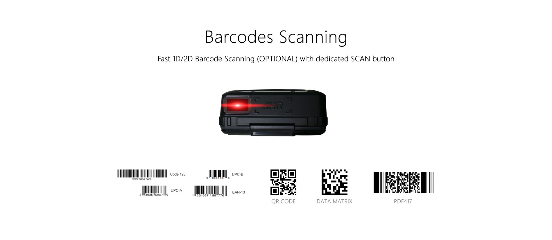 Barcode scanner smart device with printer Barcode scanner smart device with printer