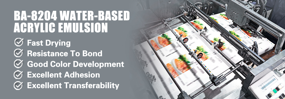 Water-based acrylic emulsion for Water-based paper ink (BA-8204) Water-based acrylic emulsion for Water-based paper ink (BA-8204)