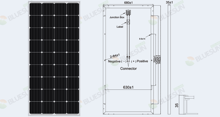 170w 160wp 150w mono solar panel 170w 160wp 150w mono solar panel