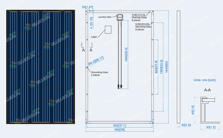 black backsheet and black frame poly 265watt 270w PV module