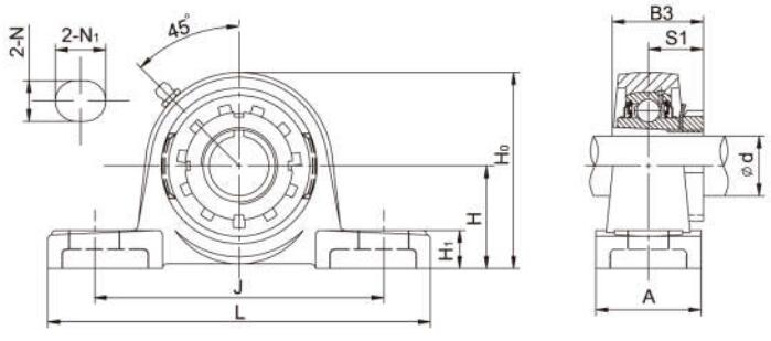 Pillow Block Bearing uits UKP206