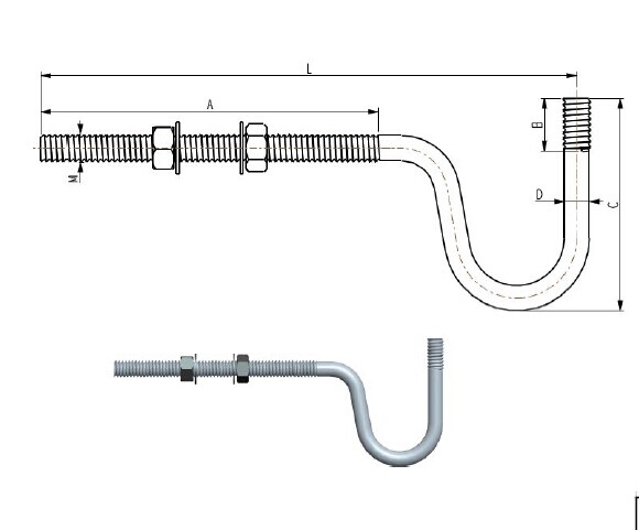 Power Fitting Hardware Hot Dip Galvanized Bolts