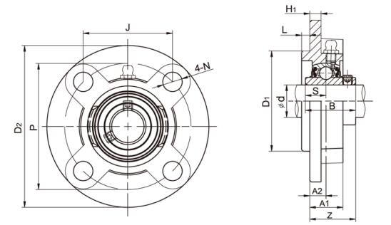 UCFCX08 Flange Cartridge Bearing Housing