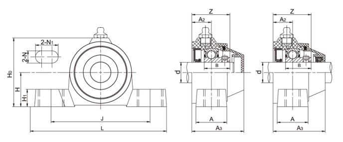 Waterproof Plastic Bearing Housings WP-SSBP204