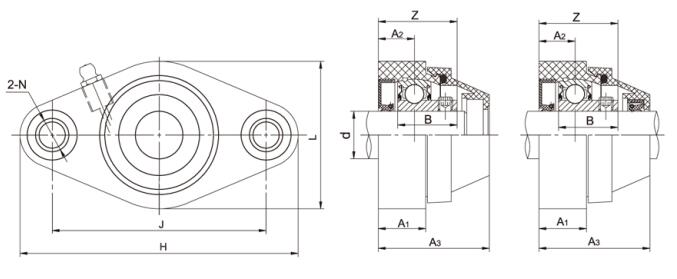 Waterproof Plastic Bearing Housings WP-SSBFL205-16