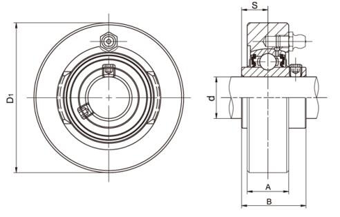 UCC208 Cylindrical Cartridge Bearing Housing