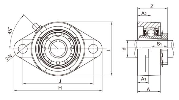 UKFL209 Flange Mounted Bearings UKFL209 Flange Mounted Bearings