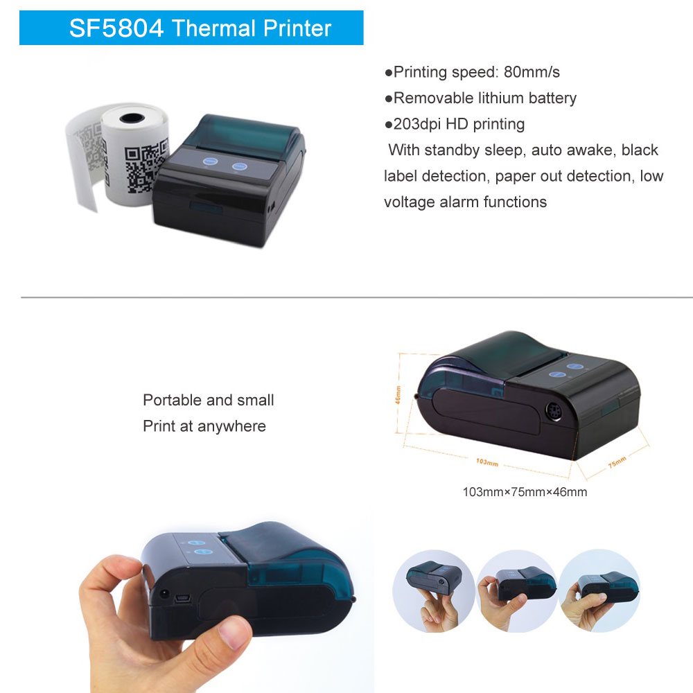 wireless bluetooth remote Qr code printer