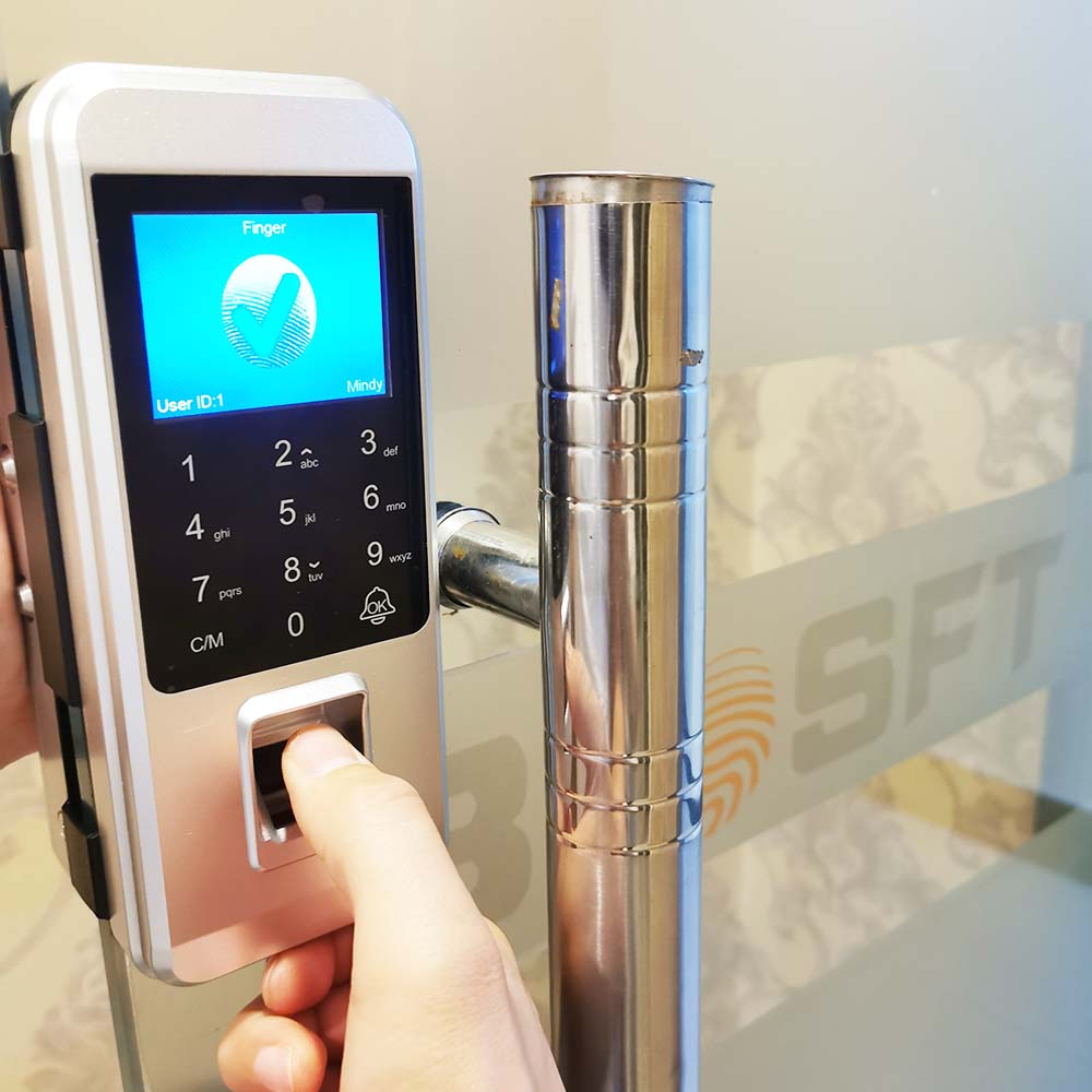 Glass Sliding Fingerprint Door Lock