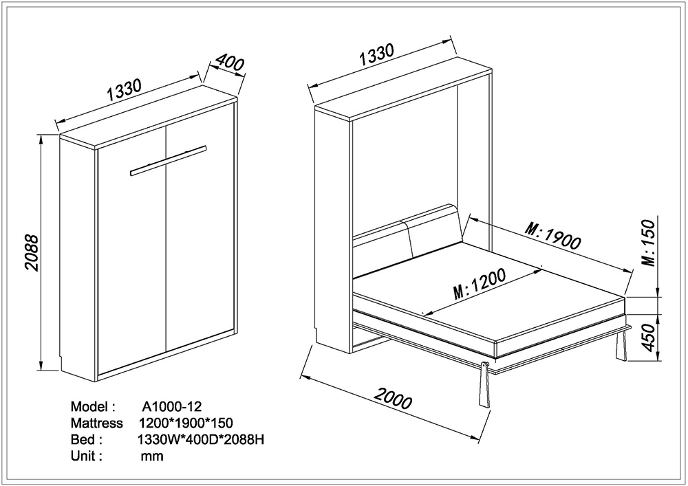 Signle Size Murp bed