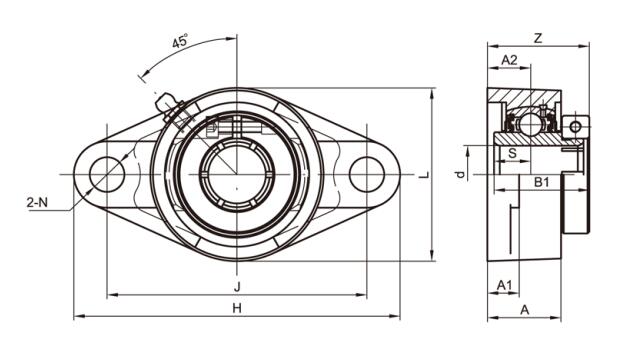 2-Bolt Flange Units UEFL204