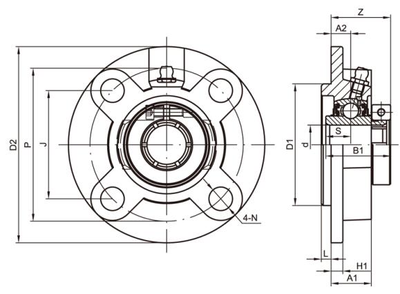 Flange Cartridge Bearing Housing UCFC210